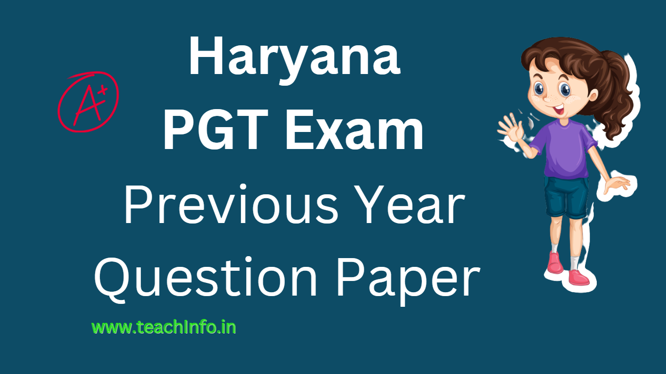 Haryana PGT Exam Previous Year Question Paper 2023 Download in Pdf